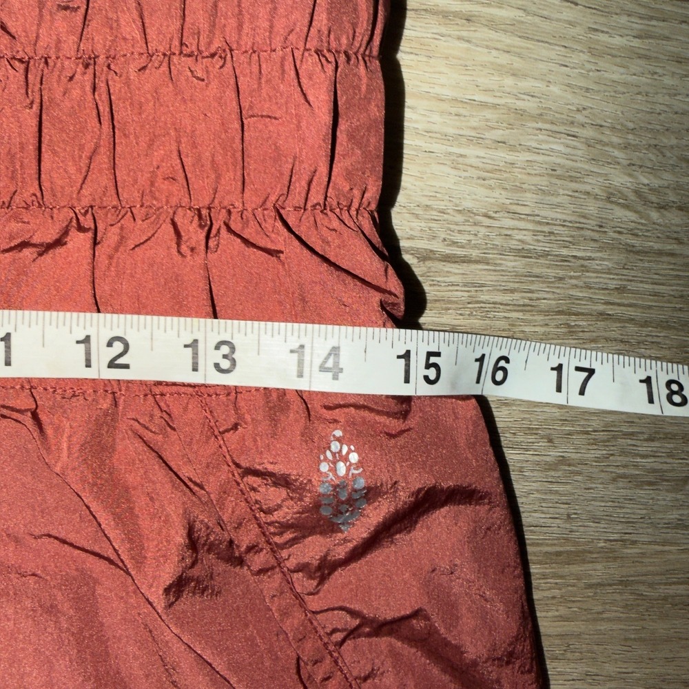 Free People Movement The Way Home Shorts Rust Red High Waisted Smocked Large - Picture 3 of 8